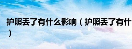 护照丢了有什么影响（护照丢了有什么危害吗）