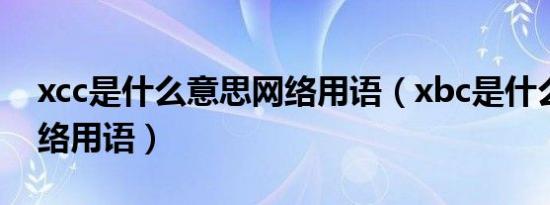 xcc是什么意思网络用语（xbc是什么意思网络用语）