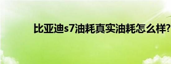 比亚迪s7油耗真实油耗怎么样?