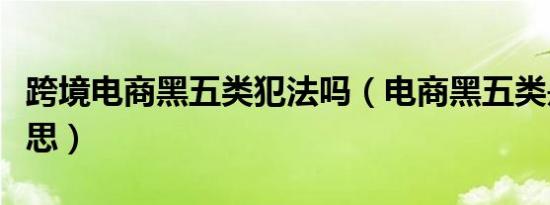 跨境电商黑五类犯法吗（电商黑五类是什么意思）
