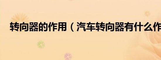 转向器的作用（汽车转向器有什么作用?）