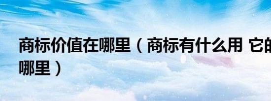商标价值在哪里（商标有什么用 它的价值在哪里）