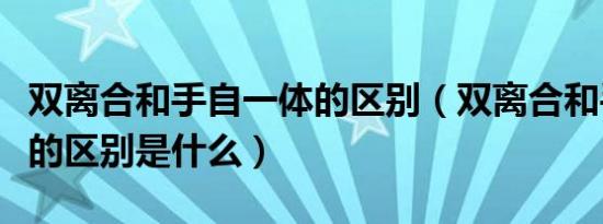 双离合和手自一体的区别（双离合和手自一体的区别是什么）