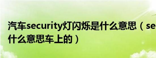 汽车security灯闪烁是什么意思（security是什么意思车上的）