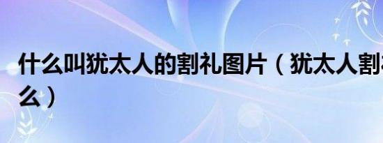 什么叫犹太人的割礼图片（犹太人割礼是指什么）
