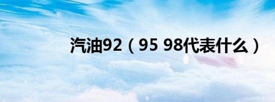 汽油92（95 98代表什么）