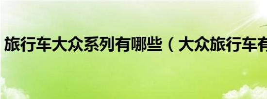旅行车大众系列有哪些（大众旅行车有哪些）