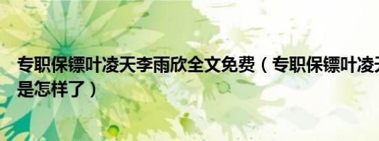 专职保镖叶凌天李雨欣全文免费（专职保镖叶凌天和李雨欣是怎样了）