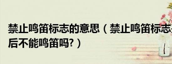禁止鸣笛标志的意思（禁止鸣笛标志是标志以后不能鸣笛吗?）