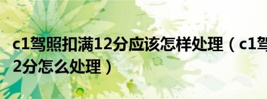 c1驾照扣满12分应该怎样处理（c1驾照扣满12分怎么处理）