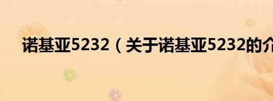 诺基亚5232（关于诺基亚5232的介绍）