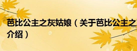 芭比公主之灰姑娘（关于芭比公主之灰姑娘的介绍）