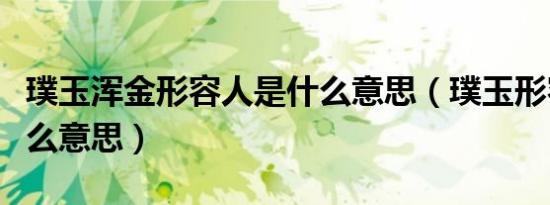 璞玉浑金形容人是什么意思（璞玉形容人是什么意思）