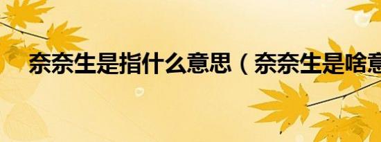 奈奈生是指什么意思（奈奈生是啥意思）