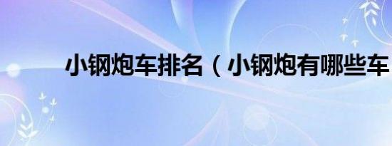 小钢炮车排名（小钢炮有哪些车）