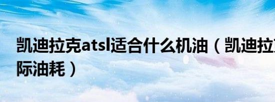 凯迪拉克atsl适合什么机油（凯迪拉克atsl实际油耗）