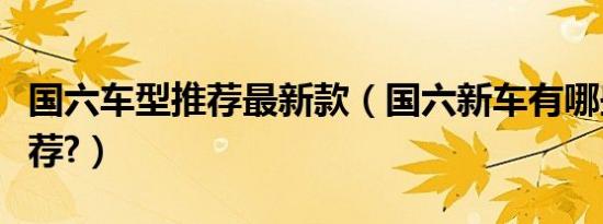 国六车型推荐最新款（国六新车有哪些车型推荐?）