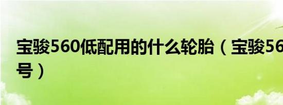 宝骏560低配用的什么轮胎（宝骏560轮胎型号）