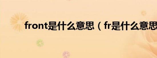 front是什么意思（fr是什么意思）