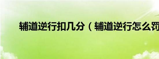 辅道逆行扣几分（辅道逆行怎么罚?）