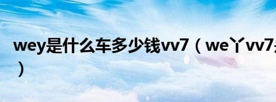 wey是什么车多少钱vv7（we丫vv7是什么车）