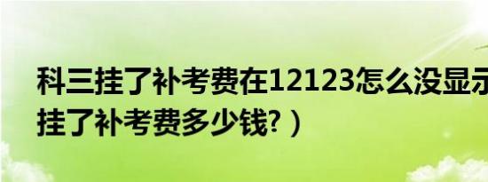 科三挂了补考费在12123怎么没显示（科三挂了补考费多少钱?）
