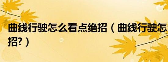 曲线行驶怎么看点绝招（曲线行驶怎么看点绝招?）