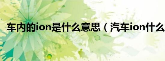 车内的ion是什么意思（汽车ion什么意思）