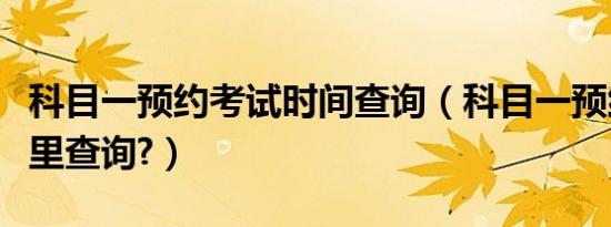 科目一预约考试时间查询（科目一预约考试哪里查询?）