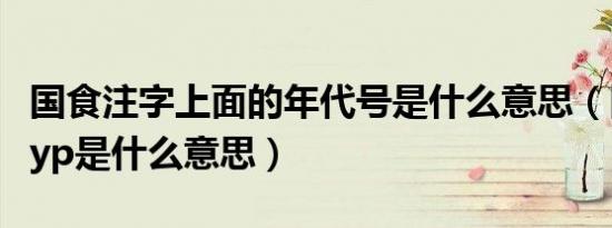 国食注字上面的年代号是什么意思（国食注字yp是什么意思）