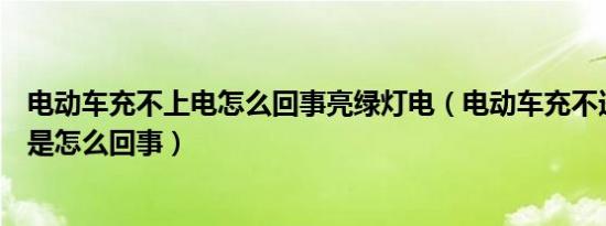 电动车充不上电怎么回事亮绿灯电（电动车充不进电亮绿灯是怎么回事）