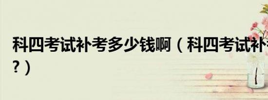 科四考试补考多少钱啊（科四考试补考费多少?）