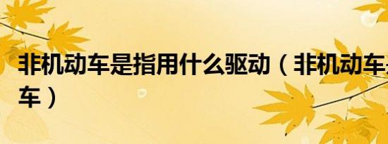 非机动车是指用什么驱动（非机动车是指哪些车）