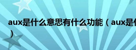 aux是什么意思有什么功能（aux是什么意思）