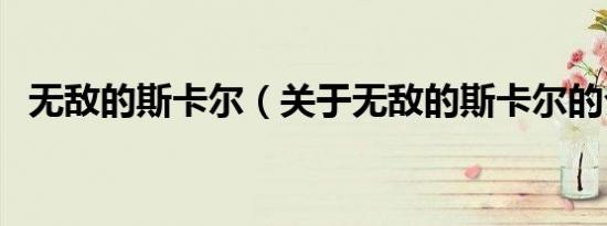 无敌的斯卡尔（关于无敌的斯卡尔的介绍）