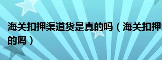 海关扣押渠道货是真的吗（海关扣押的货是真的吗）