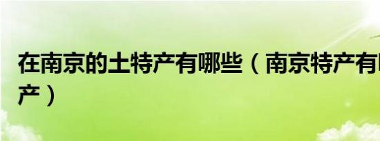 在南京的土特产有哪些（南京特产有哪些土特产）