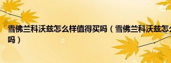 雪佛兰科沃兹怎么样值得买吗（雪佛兰科沃兹怎么样值得买吗）