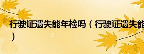 行驶证遗失能年检吗（行驶证遗失能开车吗?）