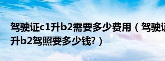 驾驶证c1升b2需要多少费用（驾驶证升级c1升b2驾照要多少钱?）