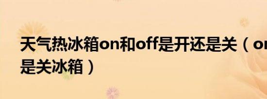 天气热冰箱on和off是开还是关（on是开还是关冰箱）