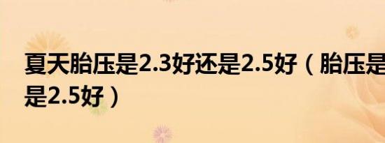 夏天胎压是2.3好还是2.5好（胎压是2.3好还是2.5好）