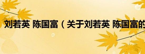 刘若英 陈国富（关于刘若英 陈国富的介绍）