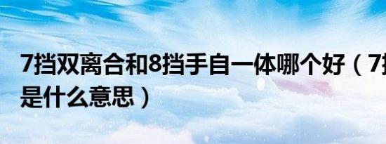 7挡双离合和8挡手自一体哪个好（7挡双离合是什么意思）