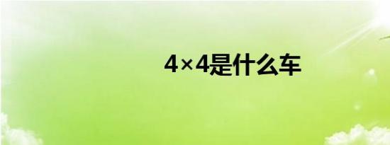 4×4是什么车