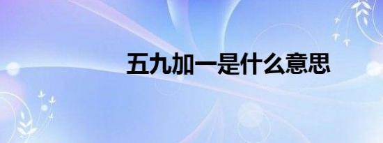 五九加一是什么意思