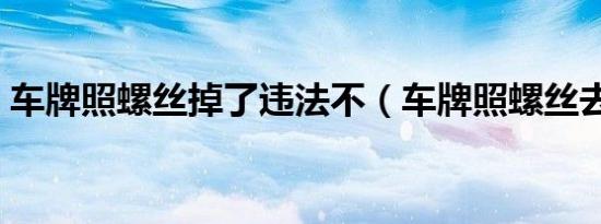 车牌照螺丝掉了违法不（车牌照螺丝去哪买）