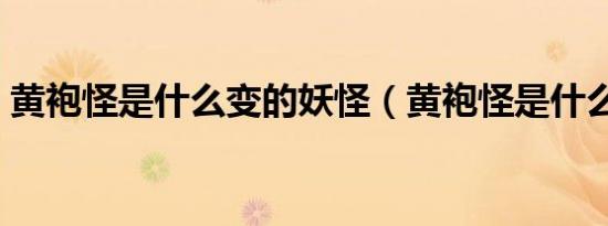 黄袍怪是什么变的妖怪（黄袍怪是什么动物）