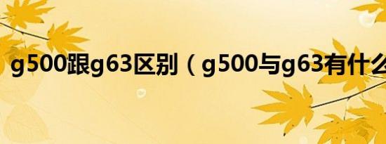 g500跟g63区别（g500与g63有什么区别）