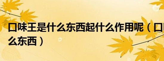 口味王是什么东西起什么作用呢（口味王是什么东西）